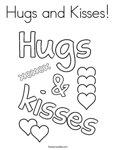 Hugs and Kisses Coloring Page   Twisty Noodle