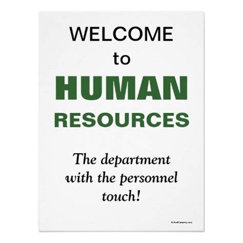 Humorous Slogan Human Resources Department Poster | Hr ...