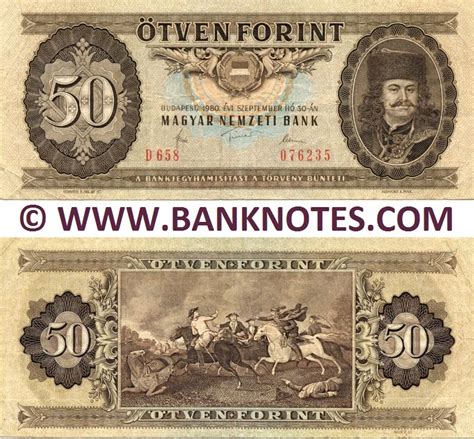 Hungary 50 Forint 1965 89   Hungarian Currency Bank Notes ...