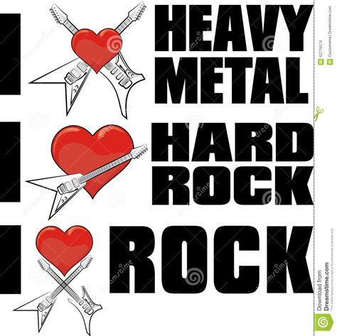 I Love Heavy Metal And Rock Music Stock Vector ...