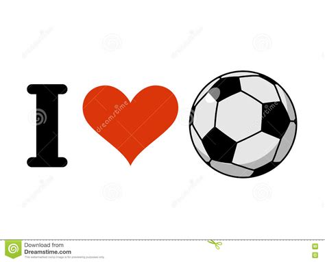 I Love Soccer. Heart And Ball. Logo For Sports Fans Of ...