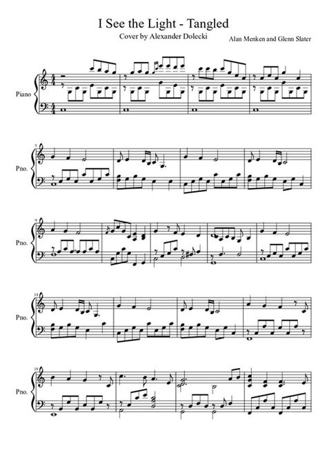 I See the Light Tangled    Piano Solo free sheet music ...