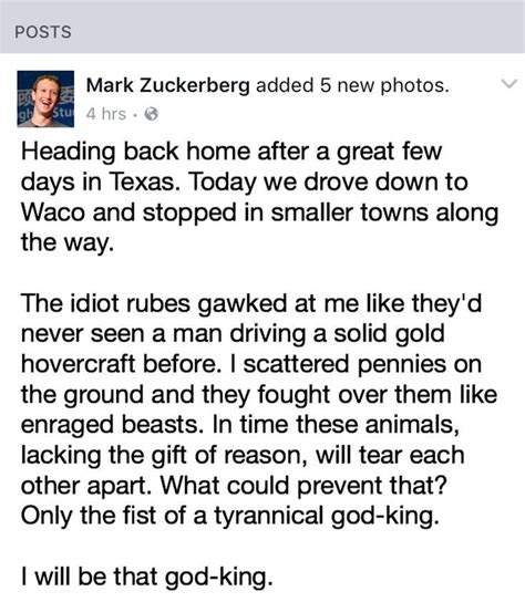 I will be that god king | Fake Mark Zuckerberg Facebook ...