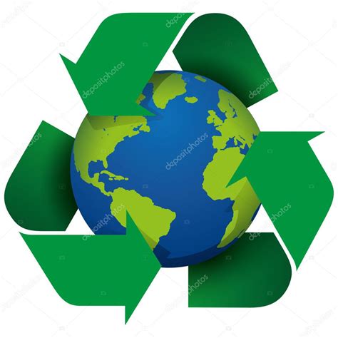 Icono de ilustración reciclaje símbolo del mundo. Ideal ...