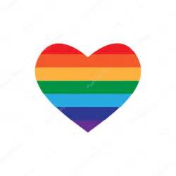 Icono de vector de corazón de arco iris, signo de ...