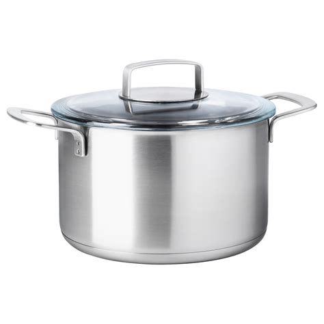 IKEA 365+ Pot with lid Stainless steel/glass 5 l   IKEA