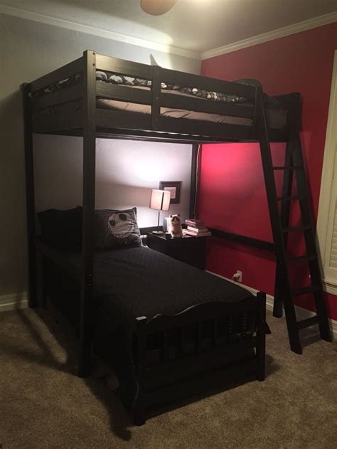 IKEA Storä loft bed  with twin bed & nightstand underneath ...