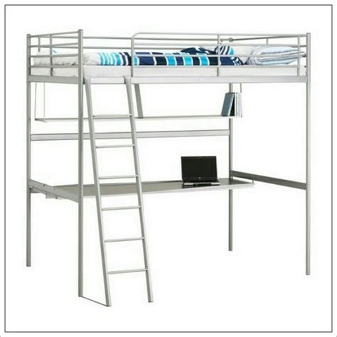 Ikea Svarta Loft Bed Frame With Desktop And Shelf For Sale ...