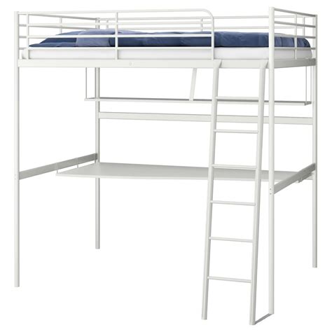 IKEA Tromso Svarta Loft Bed Frame Metal Desk and Shelf Top ...