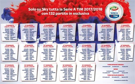 Il Calendario di Serie A 2017 2018 da stampare in pdf ...