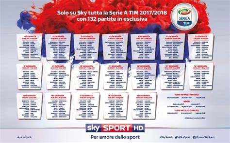 Il Calendario di Serie A 2017 2018 da stampare in pdf ...