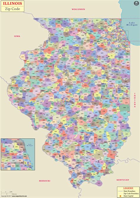 Illinois Zip Code Map, Illinois Postal Code