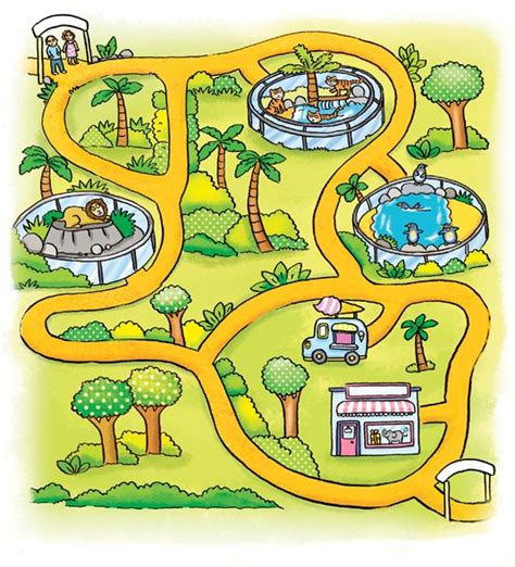 illustrated map, children s books, map, zoo, kids ...