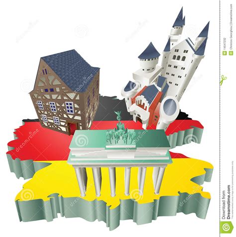 Illustration German Tourist Attractions In Germany Stock ...