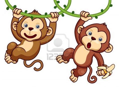 Illustration of Cartoon Monkeys Stock Photo   17061724 ...