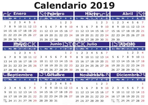 Ilustração de Espanhol Calendário 2019 Horizontal e mais ...