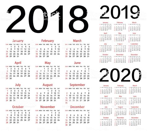 Ilustración de Calendario De Vector Para El Año 2018 2019 ...
