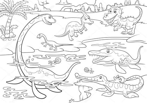 Ilustración de dinosaurios lindo personaje de dibujos ...