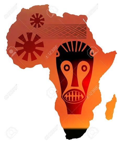 Ilustración De Mapa De África En Puesta De Sol ...