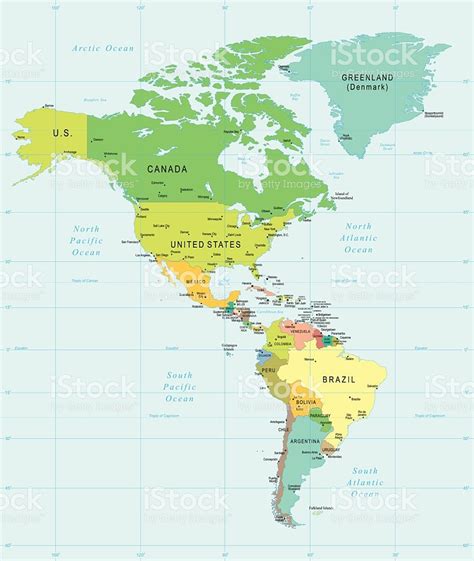 Ilustración de Mapa De América Del Norte Y Del ...