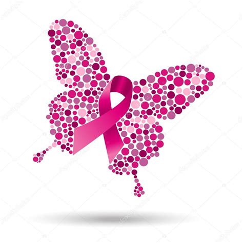 Ilustración de mariposa de cáncer de mama para apoyo ...