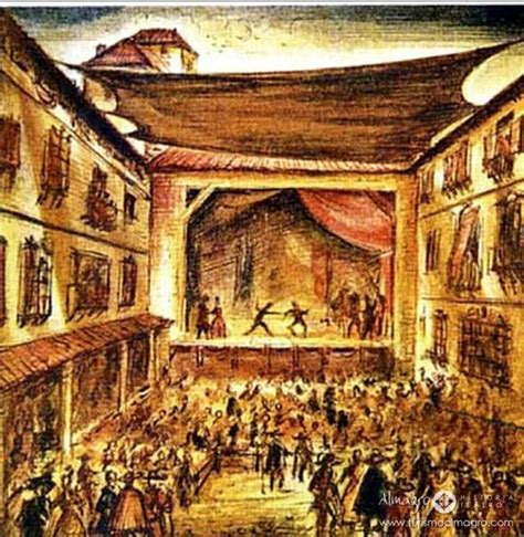 Ilustración de una representación teatral en el Siglo de ...