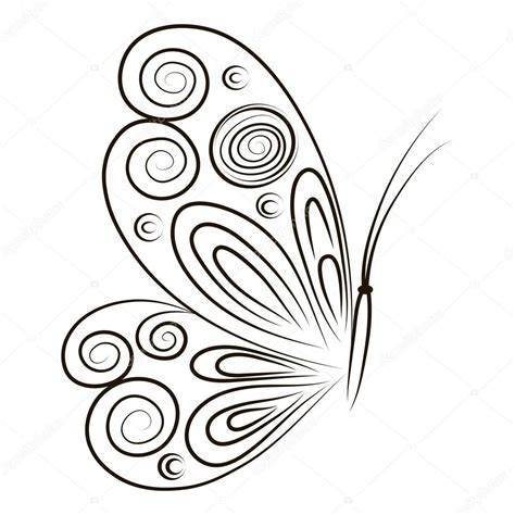 Ilustración de vector dibujado mano que mariposa aislada ...