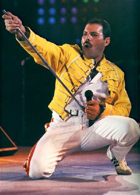 Image   Freddie Mercury performs live we will rock you ...