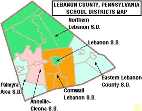 Image   Map of Lebanon County Pennsylvania School ...