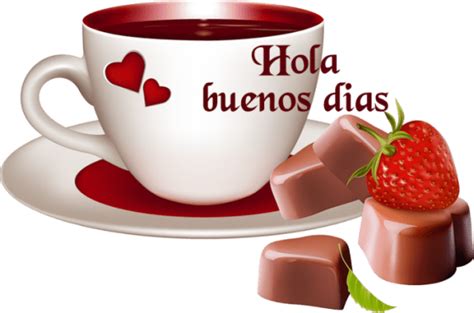 Imagen Buenos Dias Con Corazones Y Taza De Cafe