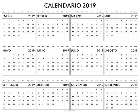 Imagen De Calendario 2019 | Calendario Imagen Imprimible