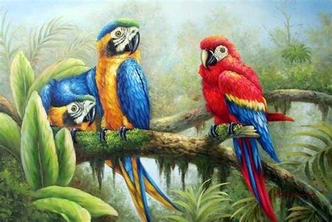Imágenes Arte Pinturas: Paisajes con aves pintura al óleo ...