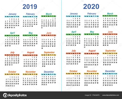 Imágenes: calendarios 2019 | Vector plantilla calendarios ...