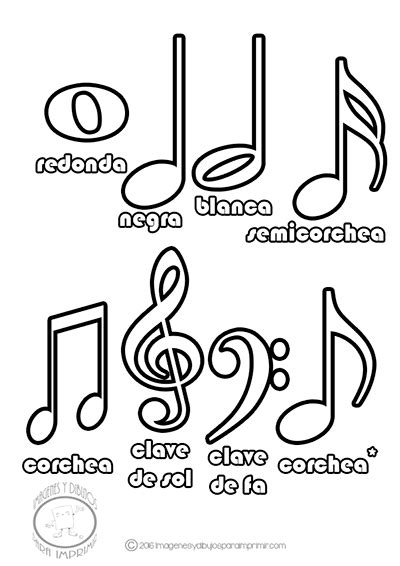 Imagenes de dibujos de las notas musicales para imprimir y ...