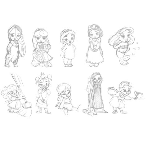 Imagenes de Dibujos para Colorear de Princesas Pequeñas y Bebé