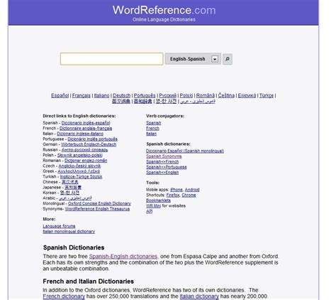 Imágenes de WordReference Webapps