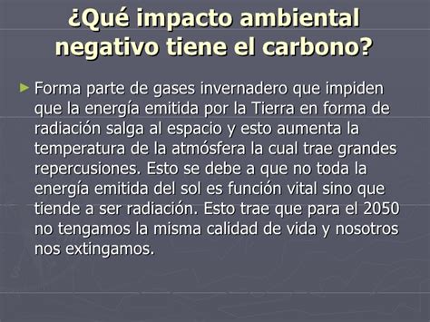 Impacto Ambiental Del Carbono 1