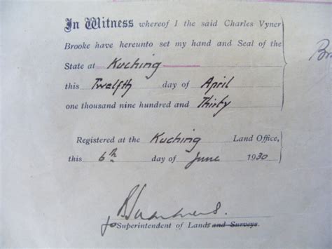 Important Signature~Charles V Brooke 1930 Sarawak King For ...