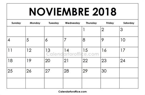 Imprimir Calendario 2018 Noviembre | Calendario 2018 ...