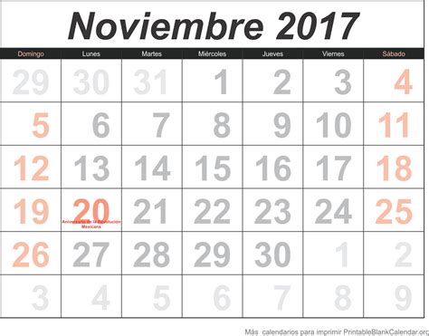 imprimir calendario noviembre 2017   Calendarios Para Imprimir