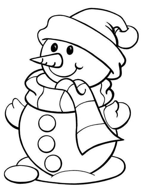 imprimir dibujos para colorear de navidad Muñeco de Nieve ...