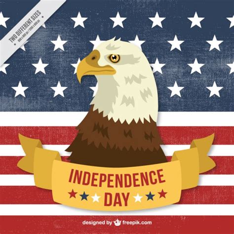 Independence day background with eagle and usa flag Vector ...