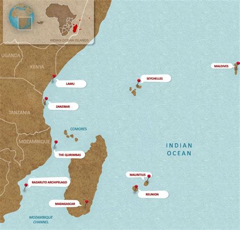 Indian Ocean Island Map | Rhino Africa