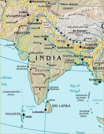 Indian Subcontinent Map   World Atlas