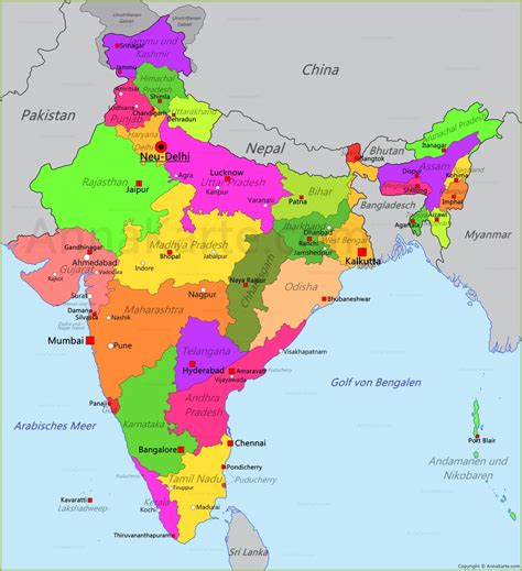 Indien Karte   AnnaKarte.com
