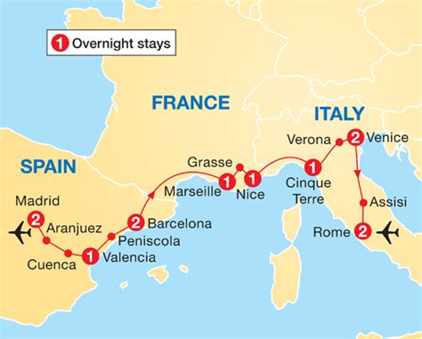Info: map of italy and spain   Travel