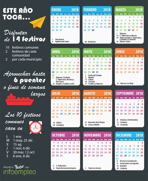Infografía: Calendario laboral 2018