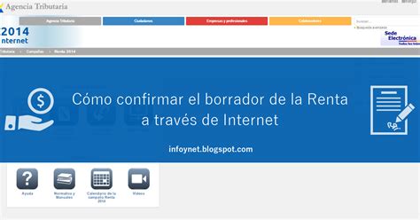 InfoNet: Confirmar el borrador de la Renta por Internet