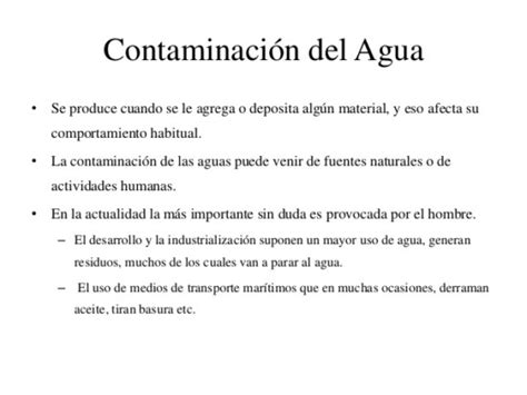 Información sobre la Contaminación Ambiental del Agua ...