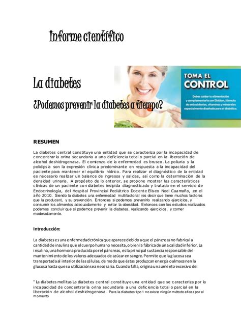 Informe cientifico de diabetes,prevencion